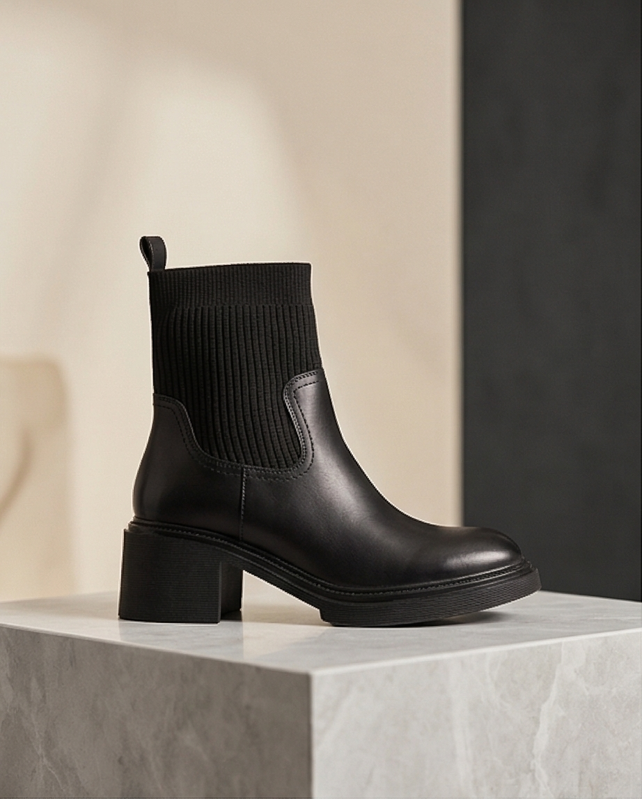 Bottines noires à talon
